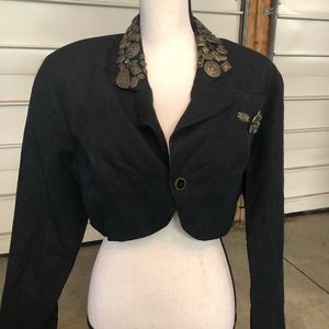 Vintage cropped linen jacket